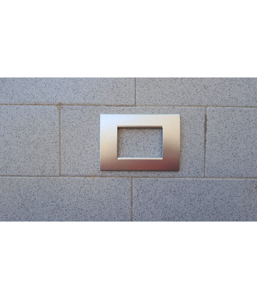 Placca Placche Placchete Compatibili Living Light In Abs 3 4 7 Posti Colorate  Argetno Lucido -4 Fori     -