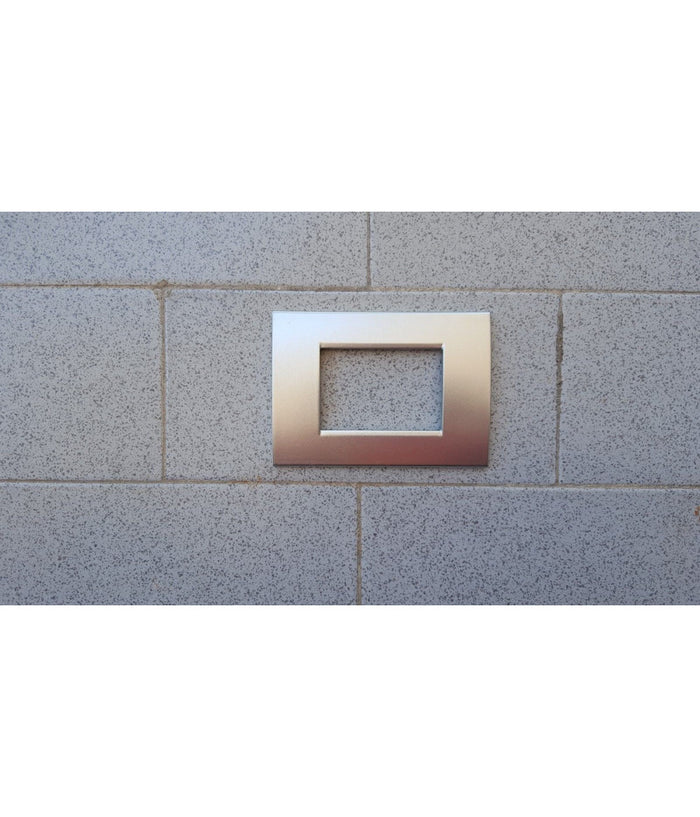 Placca Placche Placchete Compatibili Living Light In Abs 3 4 7 Posti Colorate  Argetno Lucido -4 Fori     -