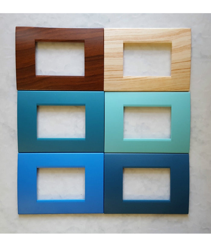 Placca Placche Placchete Compatibili Living Light In Abs 3 4 7 Posti Colorate  Legno Chiaro -4 Fori     -