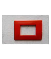 Placca Placche Placchete Compatibili Living Light In Abs 3 4 7 Posti Colorate  Rosso Fuoco -4 Fori     -