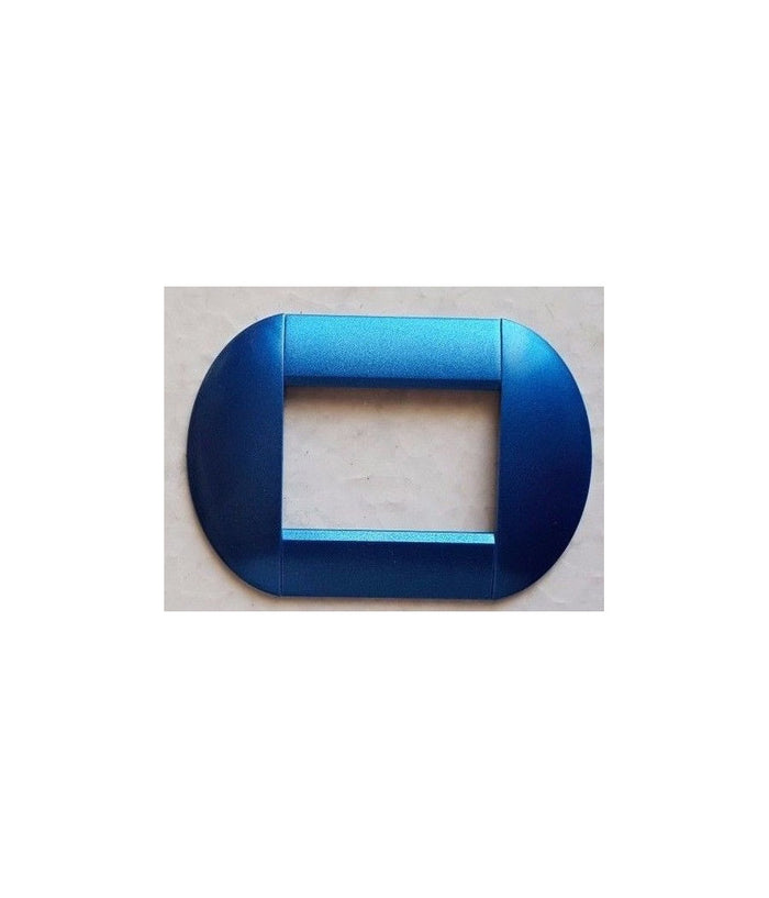 Placca Placche Placchette Compatibili Living International Light Bombate Bticino  Blu Metallizzato -7 Fori     -
