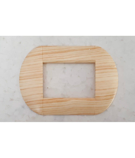 Placca Placche Placchette Compatibili Living International Light Bombate Bticino  Pino Chiaro -3 Fori     -