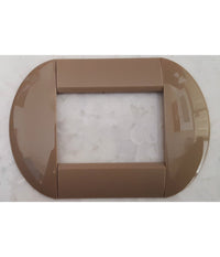 Placca Placche Placchette Compatibili Living International Light Bombate Bticino  Grigio Giallastro -4 Fori     -