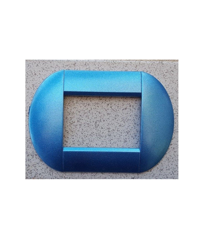 Placca Placche Placchette Compatibili Living International Light Bombate Bticino  Blu Cielo Metallizzato -7 Fori     -