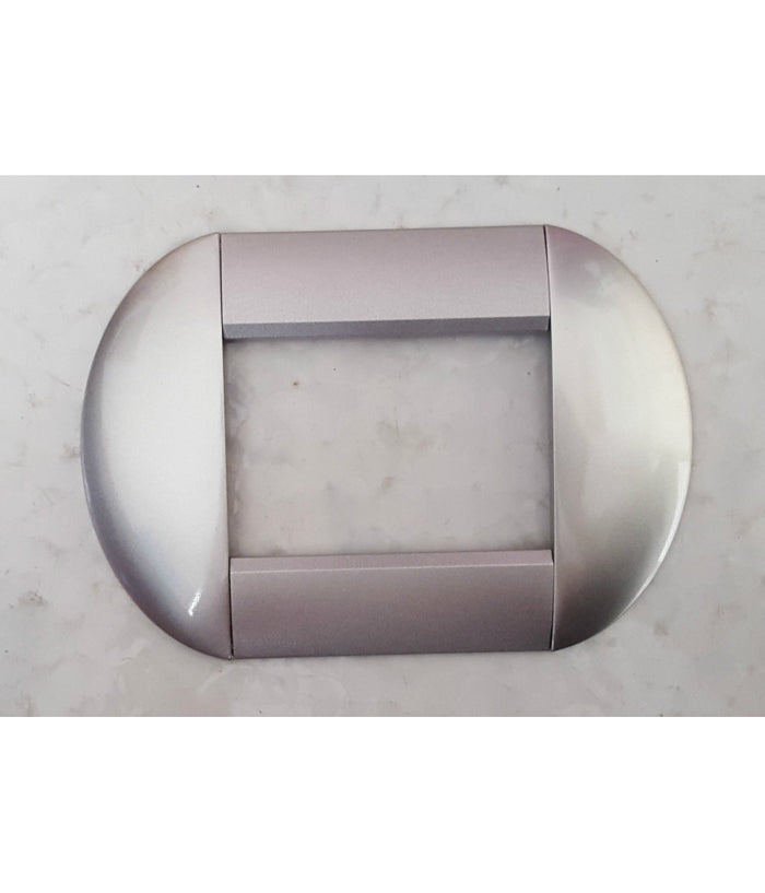 Placca Placche Placchette Compatibili Living International Light Bombate Bticino  Cromo Satinato -7 Fori     -