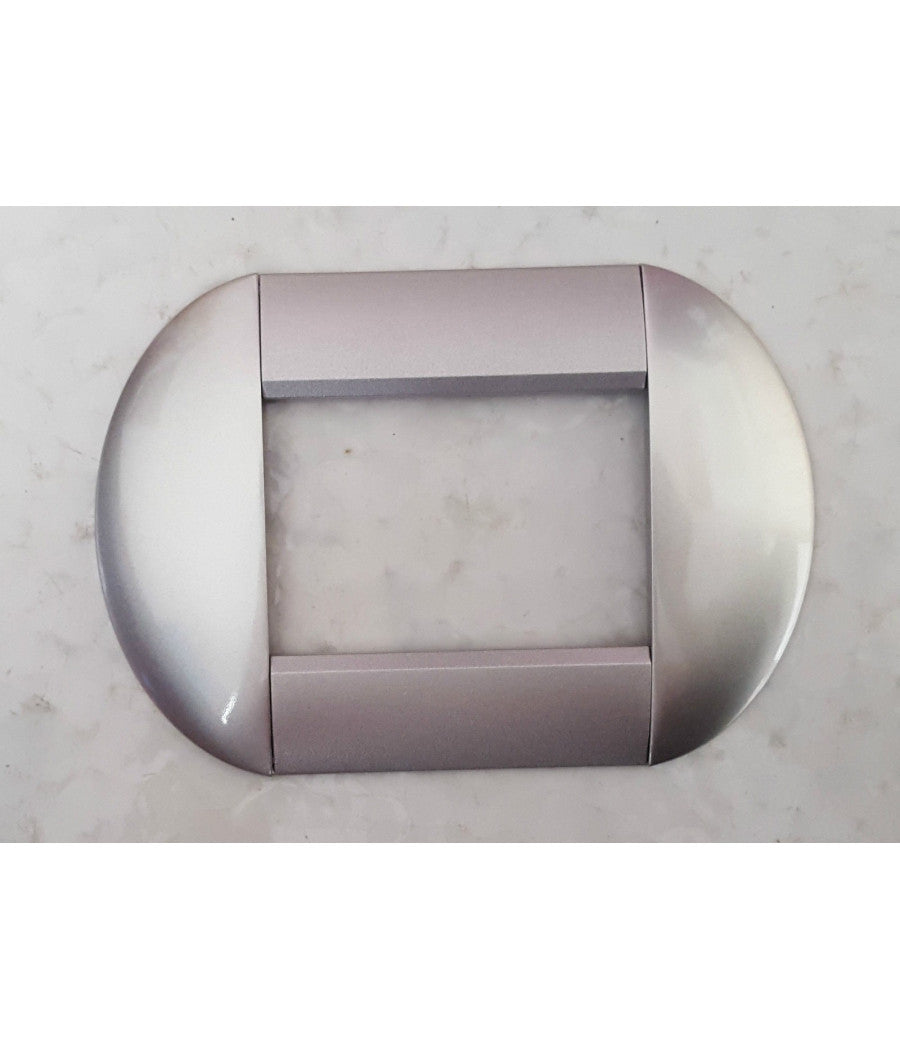 Placca Placche Placchette Compatibili Living International Light Bombate Bticino  Cromo Satinato -7 Fori     -