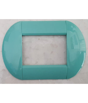 Placca Placche Placchette Compatibili Living International Light Bombate Bticino  Blu Acqua -3 Fori     -