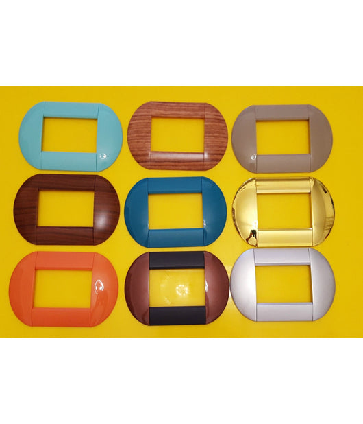 Placca Placche Placchette Compatibili Living International Light Bombate Bticino  Verde Scuro -4 Fori     -