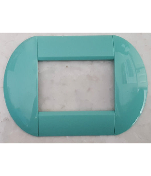 Placca Placche Placchette Compatibili Living International Light Bombate Bticino  Azzurro Polvere -3 Fori     -