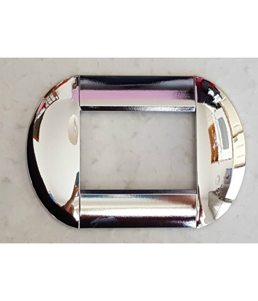 Placca Placche Placchette Compatibili Living International Light Bombate Bticino  Cromo -7 Fori     -