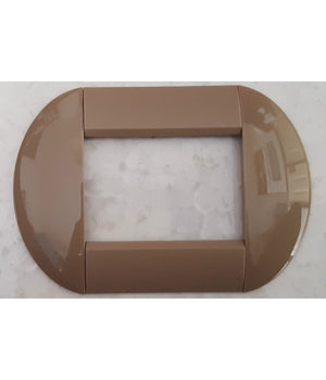 Placca Placche Placchette Compatibili Living International Light Bombate Bticino  Grigio Giallastro -7 Fori     -