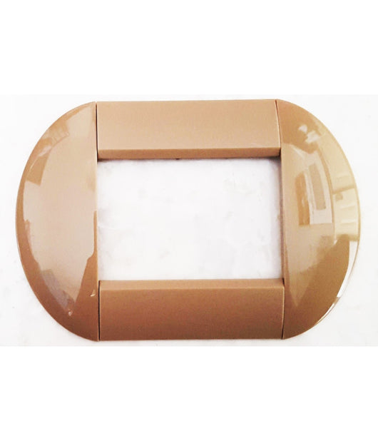 Placca Placche Placchette Compatibili Living International Light Bombate Bticino  Marrone Chiaro -7 Fori     -