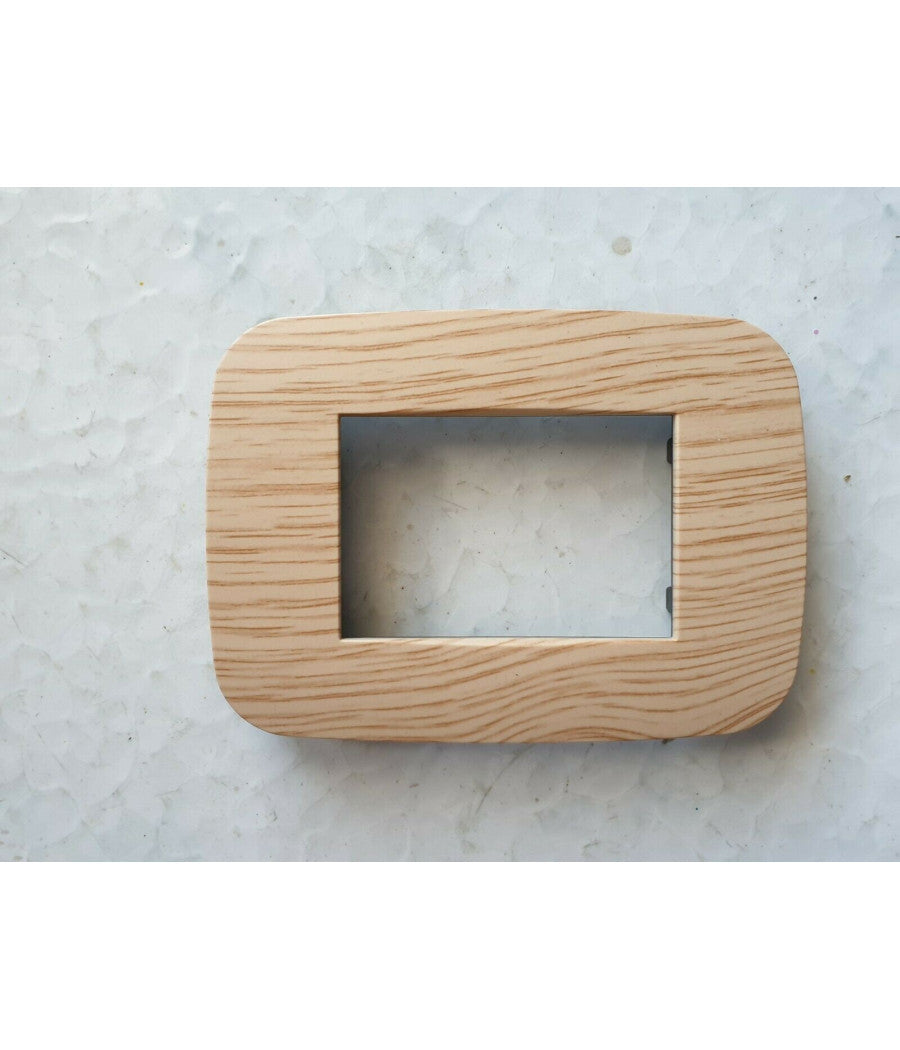 Placca Placchetta Placchette Compatibili Per Serie Axolute Bticino Colorate Fori  Legno Chiaro -7 Fori     -