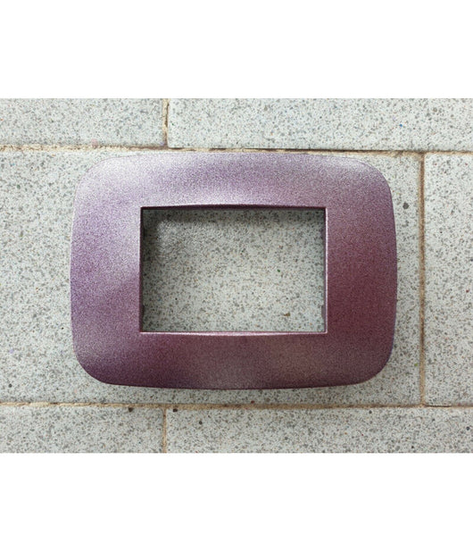 Placca Placchetta Placchette Compatibili Per Serie Axolute Bticino Colorate Fori  Viola Metallizzato -7 Fori     -