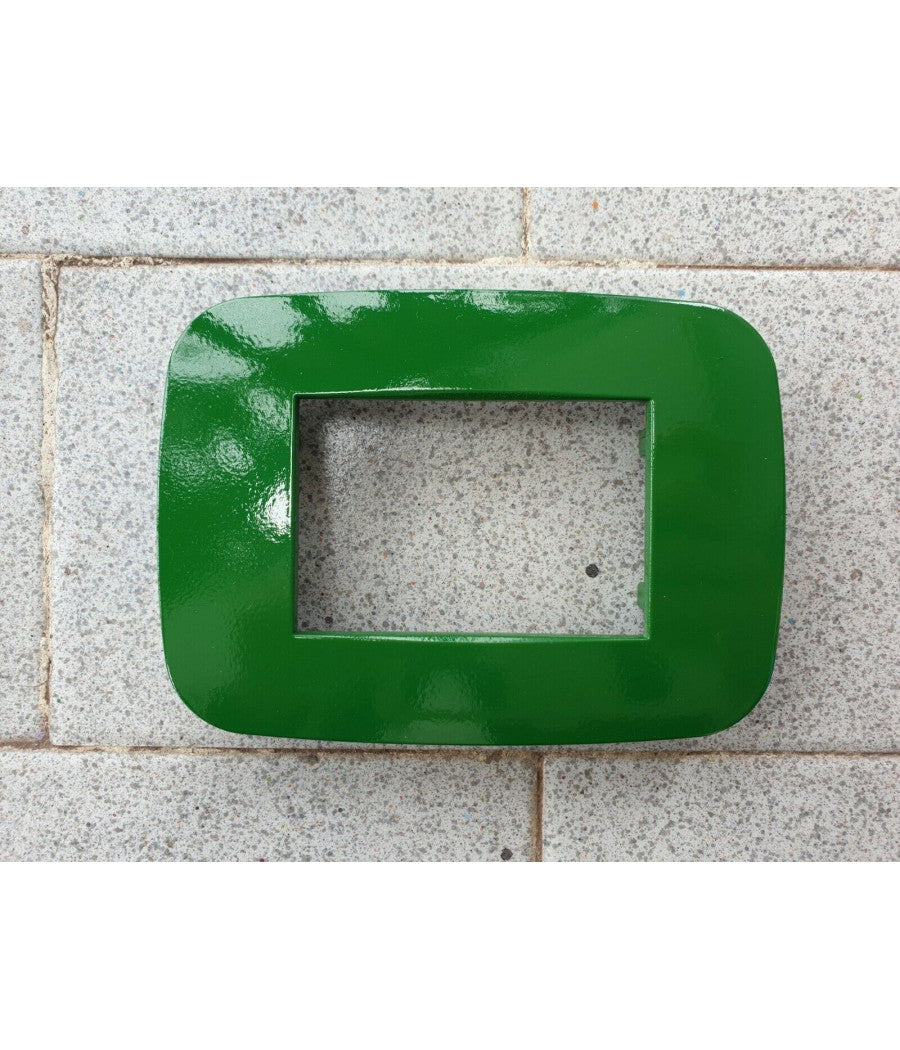 Placca Placchetta Placchette Compatibili Per Serie Axolute Bticino Colorate Fori  Verde -7 Fori     -