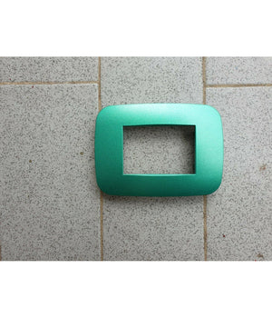 Placca Placchetta Placchette Compatibili Per Serie Axolute Bticino Colorate Fori  Verde Metallizzato -4 Fori     -