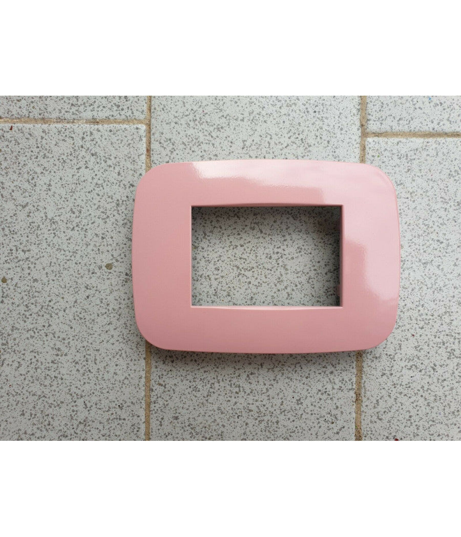 Placca Placchetta Placchette Compatibili Per Serie Axolute Bticino Colorate Fori  Rosa -7 Fori     -