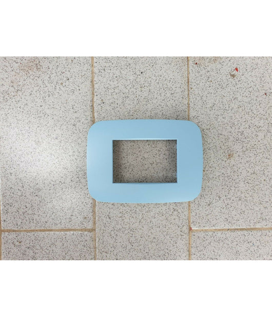 Placca Placchetta Placchette Compatibili Per Serie Axolute Bticino Colorate Fori  Azzurro -7 Fori     -