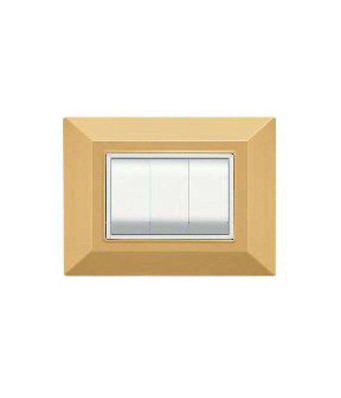 Placca Placchetta Placchette Compatibili Per Serie Axolute Bticino Colorate Sq  Oro -7 Fori     -