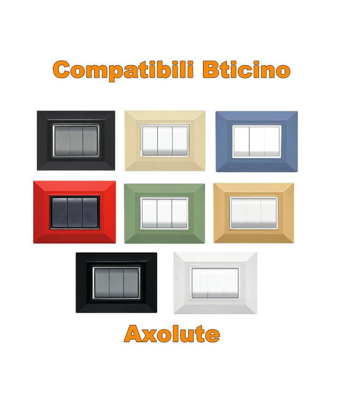 Placca Placchetta Placchette Compatibili Per Serie Axolute Bticino Colorate Sq         