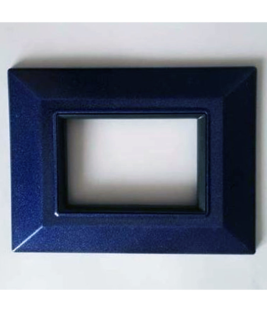 Placca Placchetta Placchette Compatibili Per Serie Axolute Bticino Colorate Sq  Blu Metallizzato -4 Fori     -