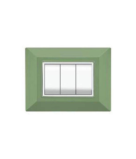 Placca Placchetta Placchette Compatibili Per Serie Axolute Bticino Colorate Sq  Verde Metallizzato -7 Fori     -
