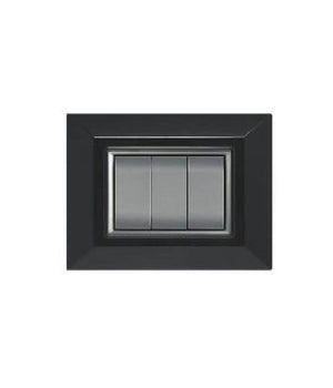 Placca Placchetta Placchette Compatibili Per Serie Axolute Bticino Colorate Sq  Nero -4 Fori     -