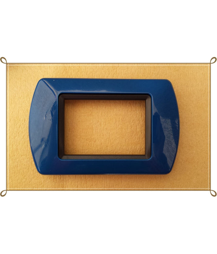 Placchette Placche In Abs Compatibili Per Master Modo Colorra Placca Copriprese  Blu -3 Fori     -