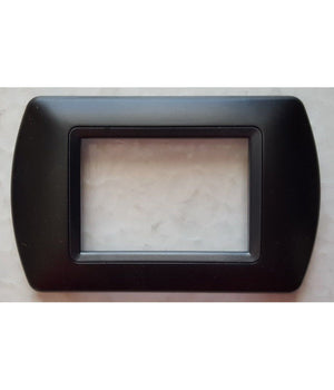 Placchette Placche In Abs Compatibili Per Master Modo Colorra Placca Copriprese  Nero Opaco -3 Fori     -