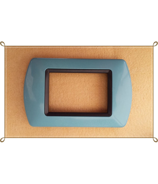 Placchette Placche In Abs Compatibili Per Master Modo Colorra Placca Copriprese  Azzurro Polvere -4 Fori     -