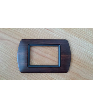 Placchette Placche In Abs Compatibili Per Master Modo Colorra Placca Copriprese  Legno Scuro -7 Fori     -