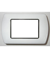 Placchette Placche In Abs Compatibili Per Master Modo Colorra Placca Copriprese  Bianco Opaco -7 Fori     -