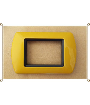 Placchette Placche In Abs Compatibili Per Master Modo Colorra Placca Copriprese  Giallo -4 Fori     -