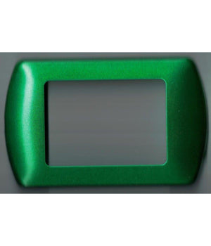 Placchette Placche In Abs Compatibili Per Master Modo Colorra Placca Copriprese  Verde Metallizzato -7 Fori     -