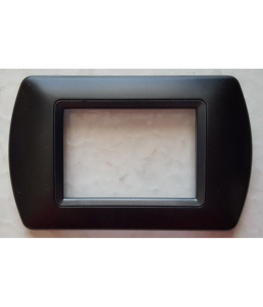 Placchette Placche In Abs Compatibili Per Master Modo Colorra Placca Copriprese  Nero Opaco -7 Fori     -