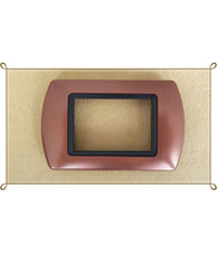 Placchette Placche In Abs Compatibili Per Master Modo Colorra Placca Copriprese  Rame -3 Fori     -