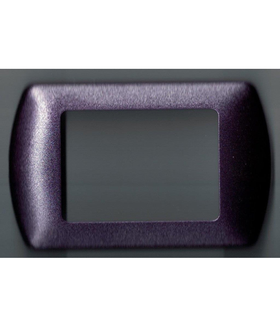 Placchette Placche In Abs Compatibili Per Master Modo Colorra Placca Copriprese  Viola Metallizzato -3 Fori     -