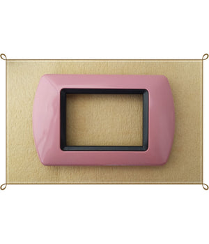 Placchette Placche In Abs Compatibili Per Master Modo Colorra Placca Copriprese  Rosa -3 Fori     -