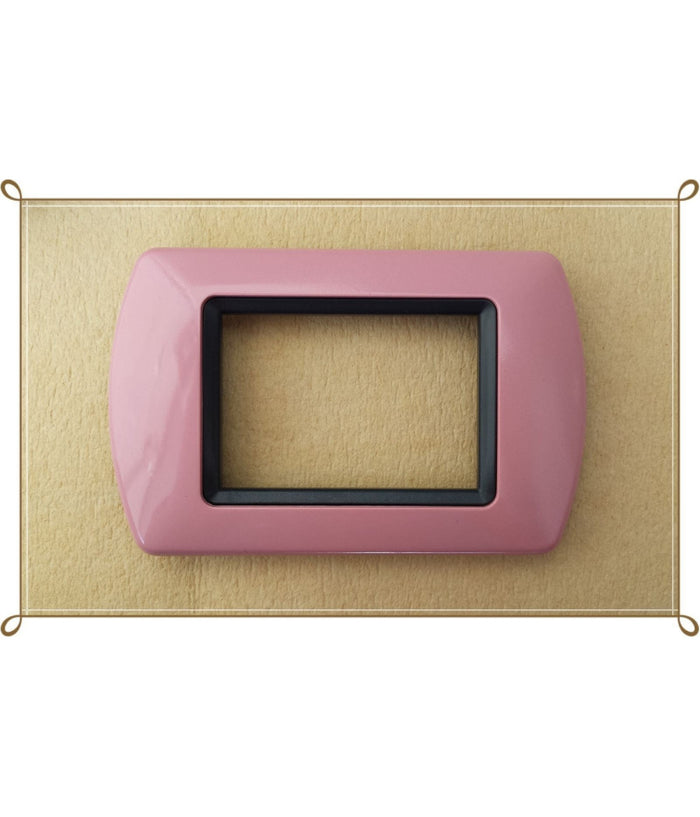 Placchette Placche In Abs Compatibili Per Master Modo Colorra Placca Copriprese  Rosa -3 Fori     -