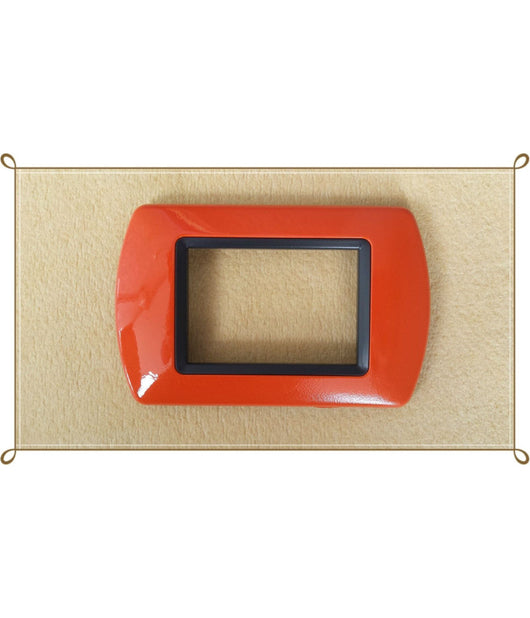 Placchette Placche In Abs Compatibili Per Serie Living International Placca  Arancione -3 Fori     -