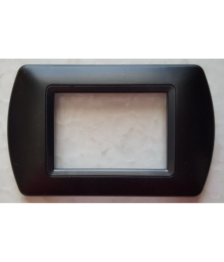 Placchette Placche In Abs Compatibili Per Serie Living International Placca  Nero Opaco -3 Fori     -