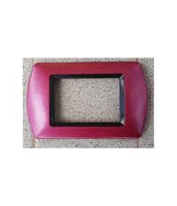 Placchette Placche In Abs Compatibili Per Serie Living International Placca  Rosa Metallizzato -3 Fori     -