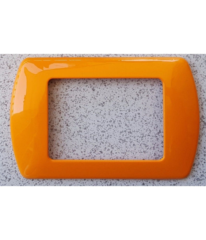 Placchette Placche In Abs Compatibili Per Serie Living International Placca  Arancio Chiaro -7 Fori     -