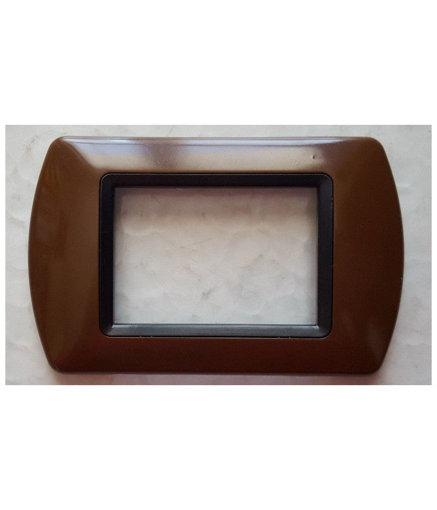 Placchette Placche In Abs Compatibili Per Serie Living International Placca  Marrone Chiaro -7 Fori     -