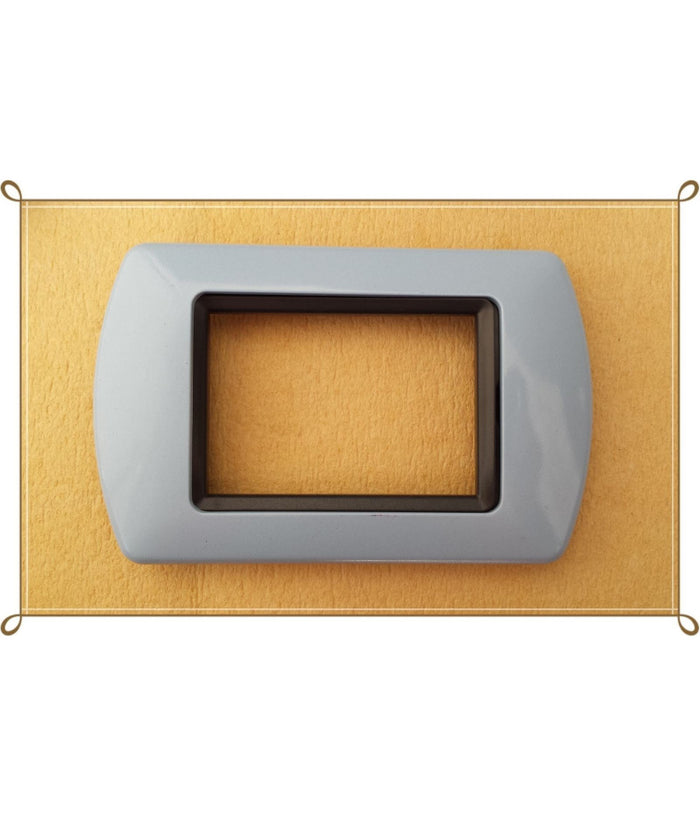 Placchette Placche In Abs Compatibili Per Serie Living International Placca  Grigio -4 Fori     -