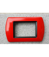 Placchette Placche In Abs Compatibili Per Serie Living International Placca  Rosso -7 Fori     -