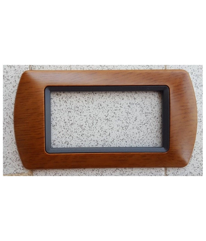 Placchette Placche In Abs Compatibili Per Serie Living International Placca  Legno Chiaro -3 Fori     -