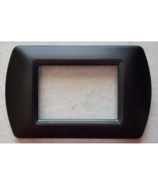 Placchette Placche In Abs Compatibili Per Serie Living International Placca  Nero Opaco -3 Fori     -