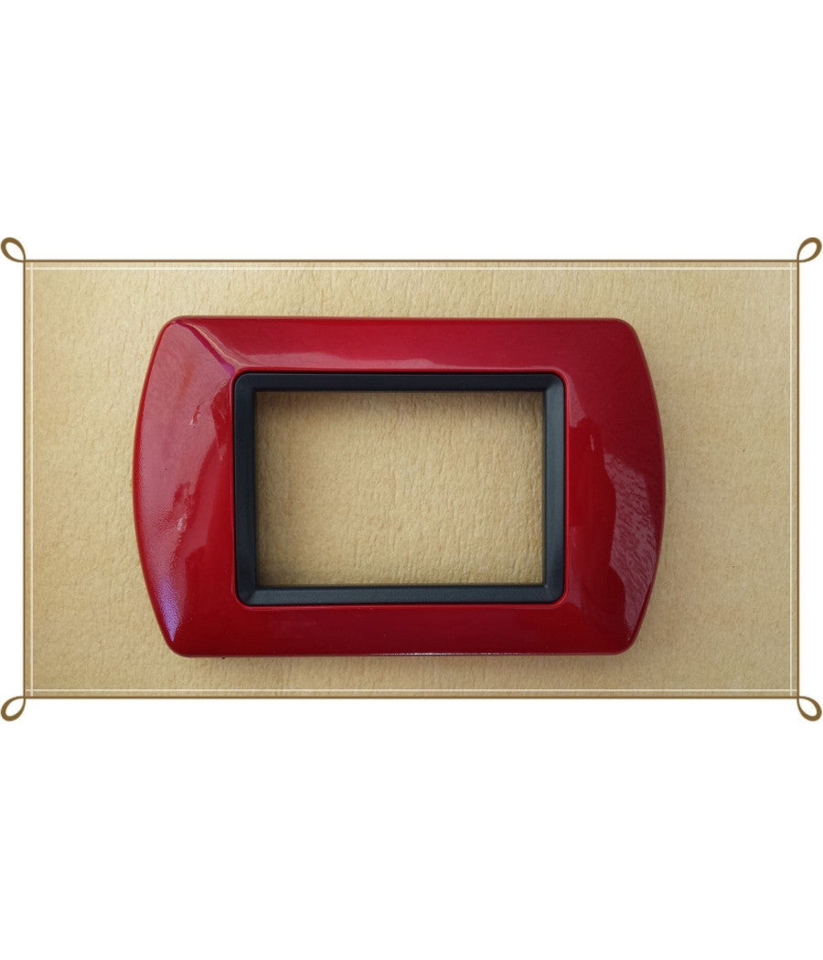 Placchette Placche In Abs Compatibili Per Serie Living International Placca  Rosso Scuro -7 Fori     -