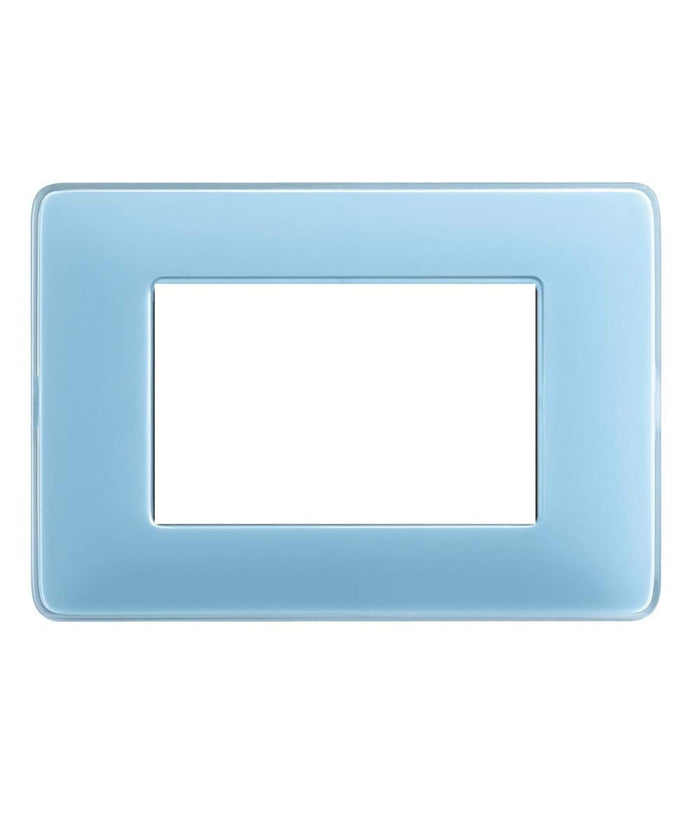 Placchette Placche In Abs Compatibili Per Serie Living International Placca  Azzurro -4 Fori     -